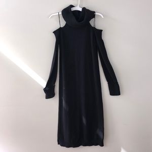 Cold shoulder sweater dress
